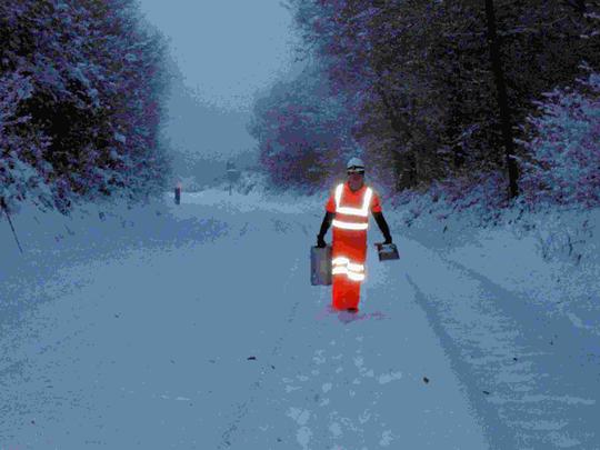 Uckfield Line blocked with snow.